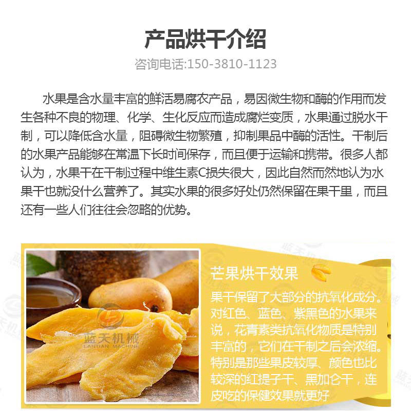 芒果片烘干機產(chǎn)品烘干介紹